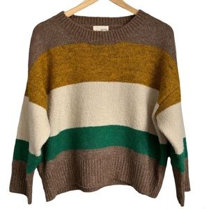 The Korner Striped Earth Tones Knit Sweater